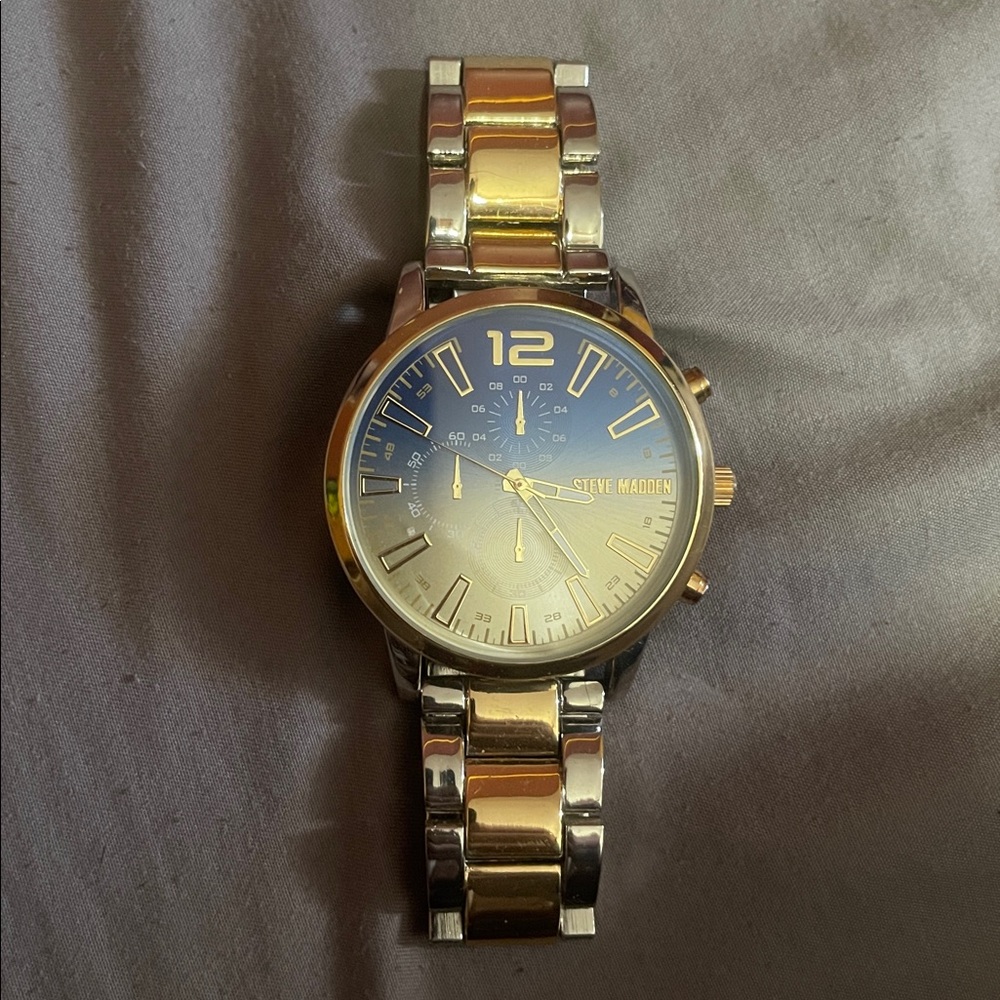 Steve Madden Two-Tone Gold and Silver Watch